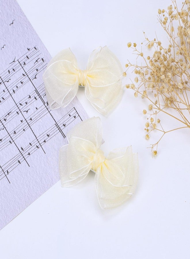 Zolyco 4.5-Inch Hair Bows Organza Alligator Clips Delicate Double Luster Sheer Mesh Hair Accessories for Girls, Toddler, Kids and Women Birthday Wedding Christmas Occasions- Set of 2 - Image 5